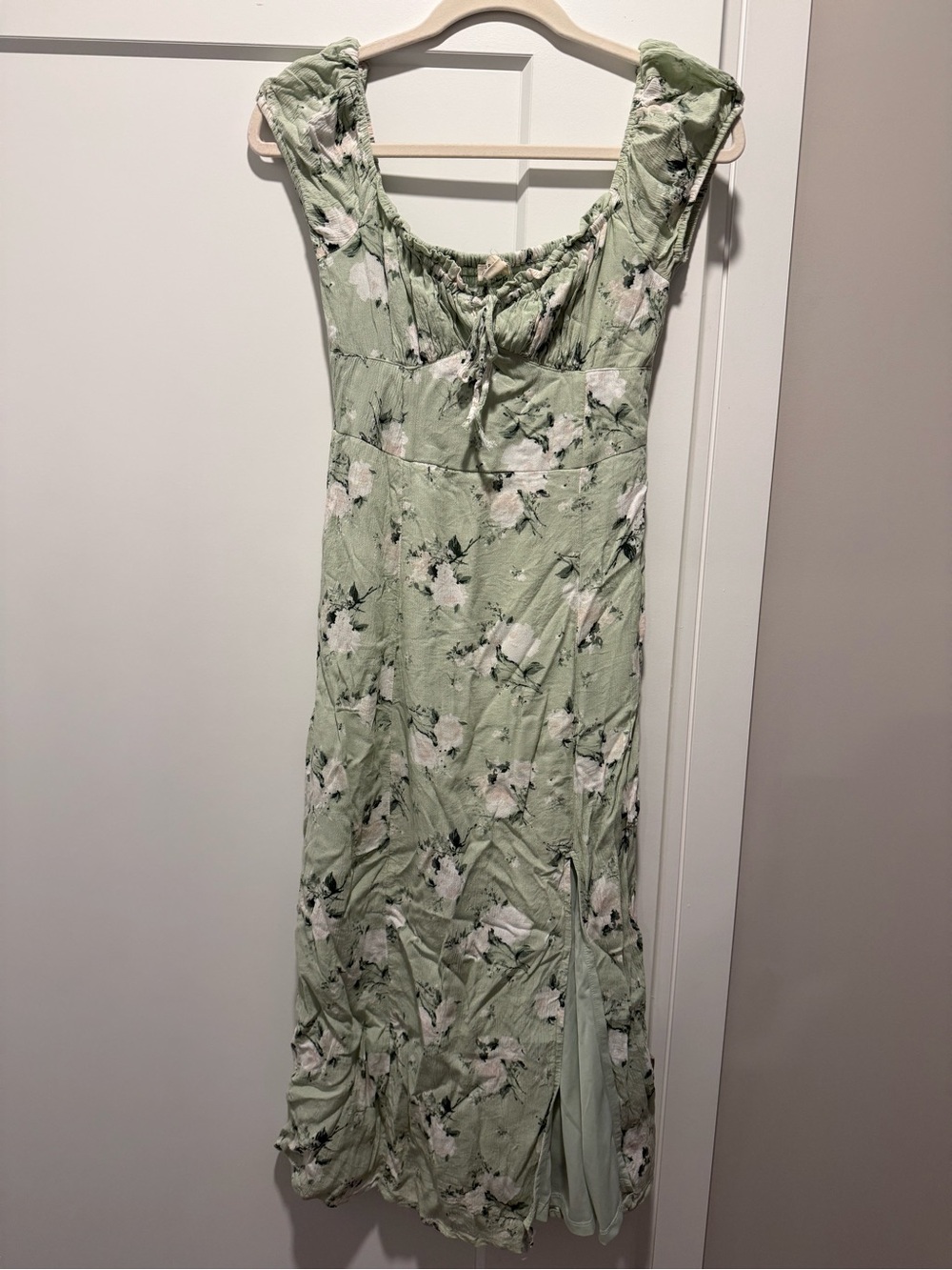 Aeropostale Sage Green Floral Maxi Dress